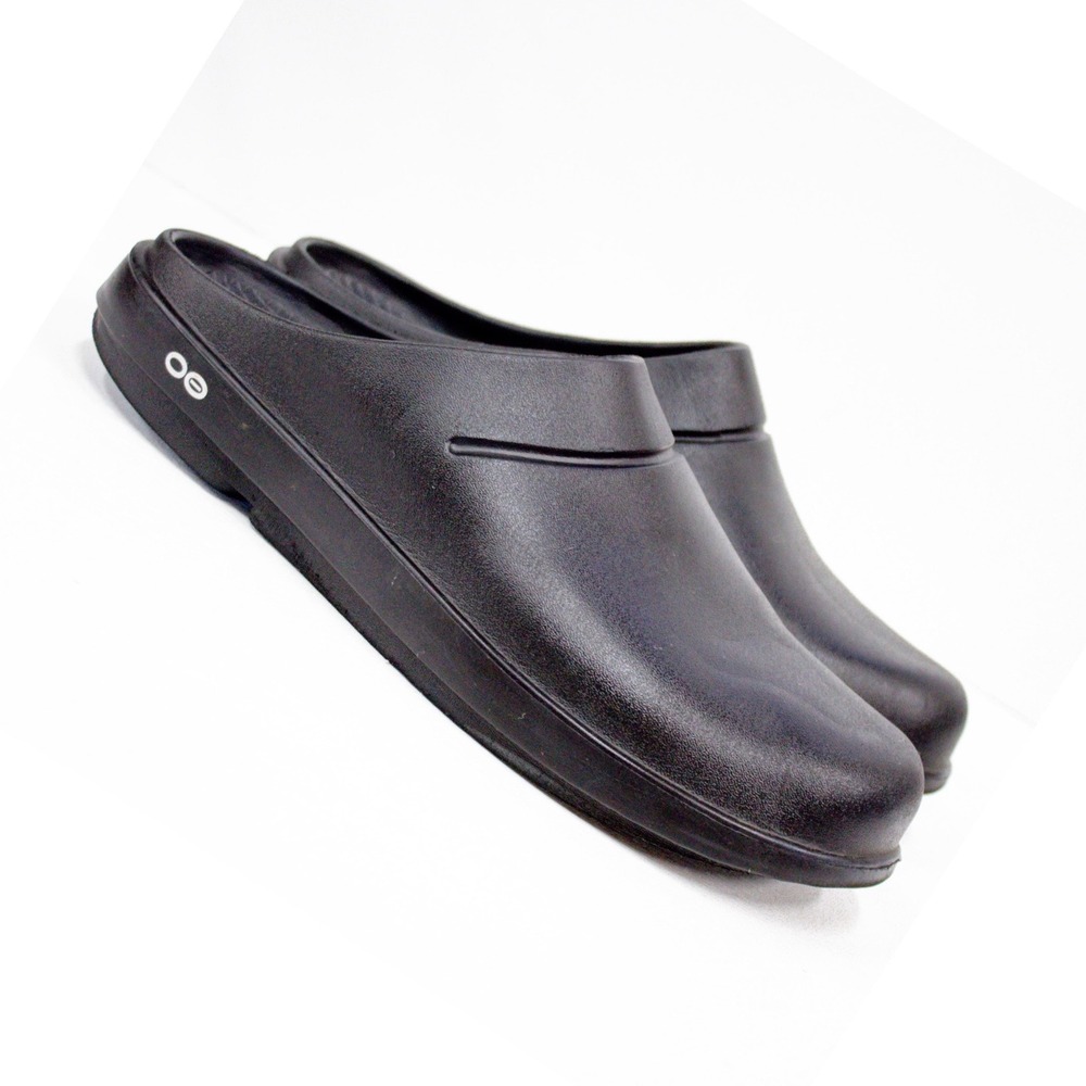 OOFOS OOCloog Mens Black Recovery Clogs Slip On Comfort Shoes OOfoam Size 12
